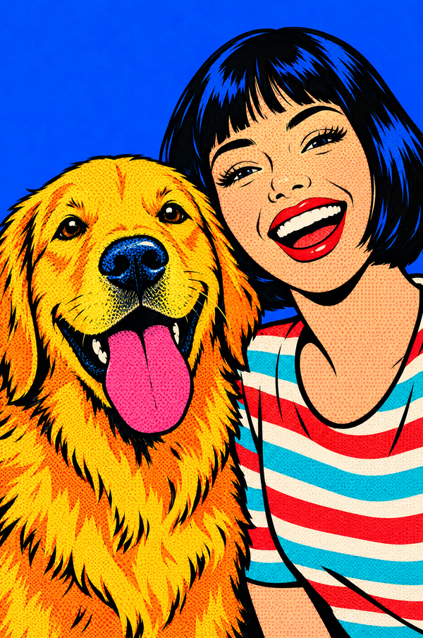 Voorbeeld van de stijl Pop-art